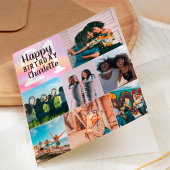 パステルクール大理石の写真コラージグリッド21誕生日 カード