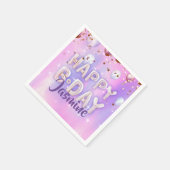パステルグモダンラムトレンディーバルーンハッピーバースデー スタンダードカクテルナプキン (角)