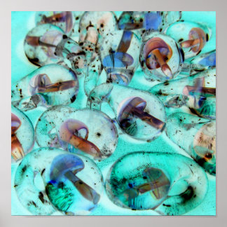 パステルグラスマッシュルームアートバイニコールセトン ポスター