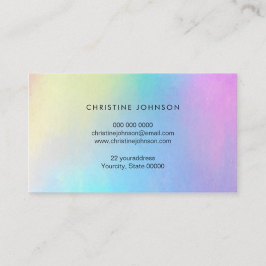 パステルグラディエントのパステルシザーロゴ 名刺 (裏面)