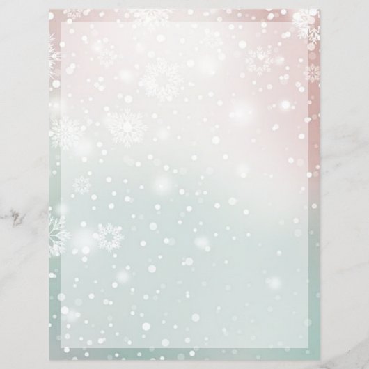 パステルグラディエントスノークリスマス文房具紙 (裏面)