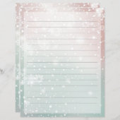 パステルグラディエントスノークリスマス文房具紙 (正面/裏面)