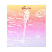 パステルグラディエートドラゴンフライパーソナライズされたメモ帳 ノートパッド (正面)