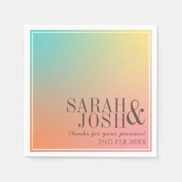 パステルグラデーショカラフルンクールグラデーションレトロ結婚s スタンダードカクテルナプキン