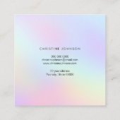 パステルグラデーションのロゴ スクエア名刺 (裏面)