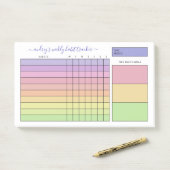 パステルグラデーションの週単位の習慣追跡ツール ポストイット (デスク)
