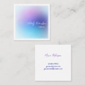 パステルグラデーションアクアラベンダーラッッシュメイクアップアーティスト スクエア名刺 (正面/裏面)