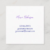 パステルグラデーションアクアラベンダーラッッシュメイクアップアーティスト スクエア名刺 (裏面)