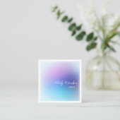 パステルグラデーションアクアラベンダーラッッシュメイクアップアーティスト スクエア名刺 (スタンド正面)