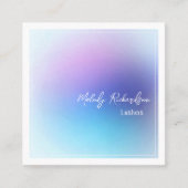パステルグラデーションアクアラベンダーラッッシュメイクアップアーティスト スクエア名刺 (正面)