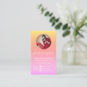 パステルグラデーショングラデーションqrコードロゴ写真家 名刺 (スタンド正面)