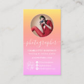 パステルグラデーショングラデーションqrコードロゴ写真家 名刺 (正面)