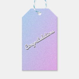 パステルグラデーショングリッターカスタム文字 ギフトタグ