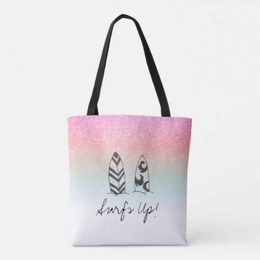 *~*パステルグラデーショングリッターピーチピンクサーファー トートバッグ (裏面)