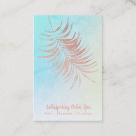 *~*パステルグラデーションバラ金ゴールドパームリーフターコイズ 名刺