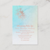 *~*パステルグラデーションバラ金ゴールドパームリーフターコイズ 名刺 (裏面)