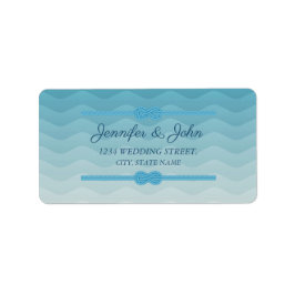 パステルグラデーションブルーウェー結婚ブ差出人住所 ラベル
