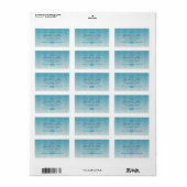 パステルグラデーションブルーウェー結婚ブ差出人住所 ラベル (フルシート)