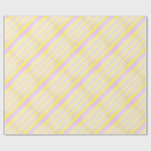 パステルグラデーションラベンダーピンクと黄ストライプ色 ラッピングペーパー (フラット)