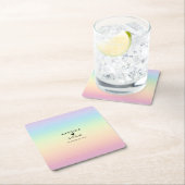 パステルグラデーションレインボーカラー結婚式の引き出物 スクエアペーパーコースター (インサイチュ)