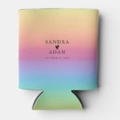 パステルグラデーションレインボーカラー結婚式の引き出物 缶クーラー (正面)