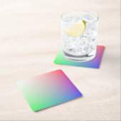 パステルグラデーションレインボーカラー スクエアペーパーコースター (インサイチュ)