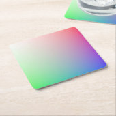パステルグラデーションレインボーカラー スクエアペーパーコースター (アングル)