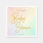 パステルグラデーションレインボー スタンダードカクテルナプキン (正面)