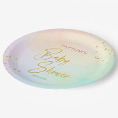 パステルグラデーションレインボー ペーパープレート (アングル)