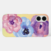 パステルグラデーション上の3つの水色バラ Case-Mate iPhoneケース (裏面 (横))