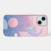 パステルグラデーション幾何学模様 iPhone 15ケース (裏面横)