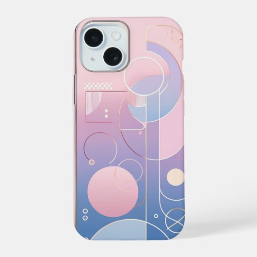 パステルグラデーション幾何学模様 iPhone 15ケース (裏面)