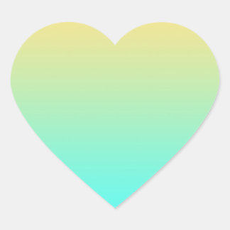 パステルグラデーション背景ターコイズ黄 ハートシール