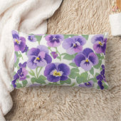 パステルグラフィックパープルパンジー ランバークッション (ブランケット)