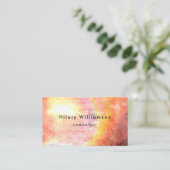 パステルグランジオレンジピンク 名刺 (スタンド正面)