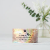 パステルグランジタンベージュハートありがとう 名刺 (スタンド正面)