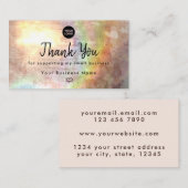 パステルグランジタンベージュハートありがとう 名刺 (正面/裏面)