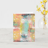 パステルグランジ抽象芸術誕生日 カード (黄色い花)