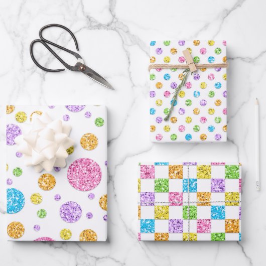パステルグリタリーラッピング紙シート ラッピングペーパーシート (正面)