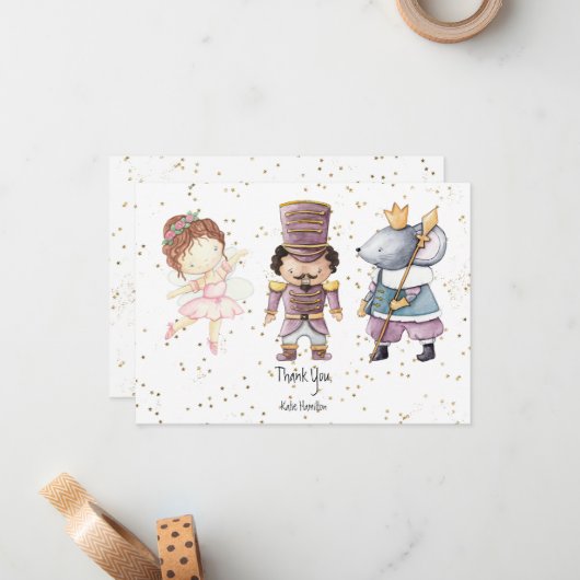 パステルグリッターくるみ割り人形のメモカード ノートカード (正面/裏面インサイチュ)