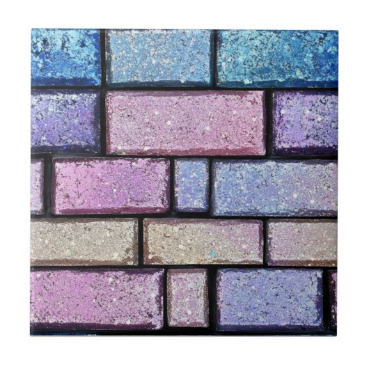 パステルグリッターれんが模様 タイル (正面)