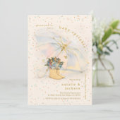 パステルグリッターアンブレラフローラブーツベビースプリンクル 招待状 (スタンド正面)