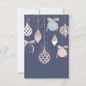 パステルグリッターオーナメントクリスマスパーティー保存日付 セーブザデート (裏面)