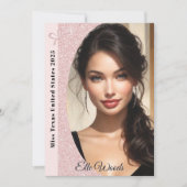 パステルグリッターページャントオートグラフカード 招待状 (正面)