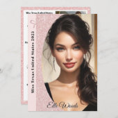 パステルグリッターページャントオートグラフカード 招待状 (正面/裏面)