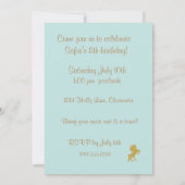 パステルグリッターユニコーン水玉模様パーティの招待状 招待状 (裏面)