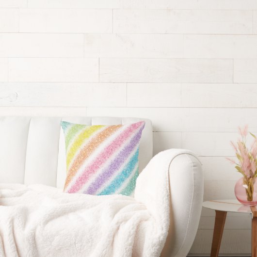 パステルグリッターレインボー クッション (ソファ)