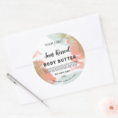 パステルグリッター水カラー体バターラベル ラウンドシール (封筒)