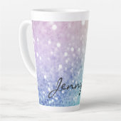 パステルグリッター《写真》ぼけ味バックグラウンドグラムグリッエレガントト カフェラテマグ (左アングル)