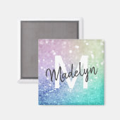 パステルグリッター《写真》ぼけ味バックグラウンドグラムグリッエレガントト マグネット (正面/裏面)